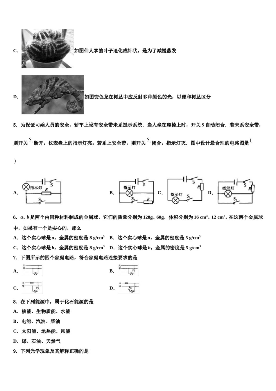 【全国百强校首发】河南师范大附属中学2024届中考物理考试模拟冲刺卷含解析.doc_第2页