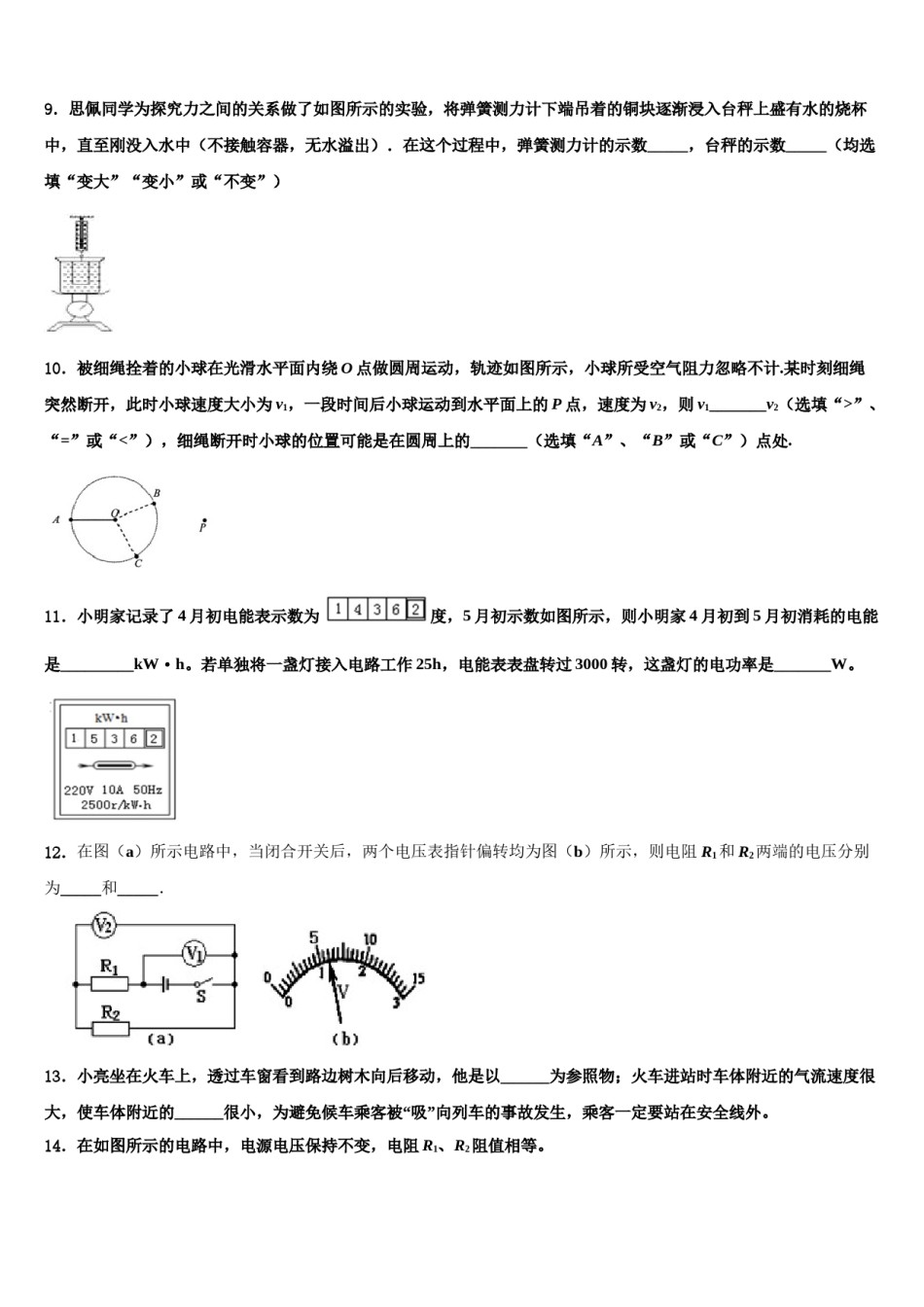 【浙教版】上杭县西南片区2023-2024学年中考适应性考试物理试题含解析.doc_第3页