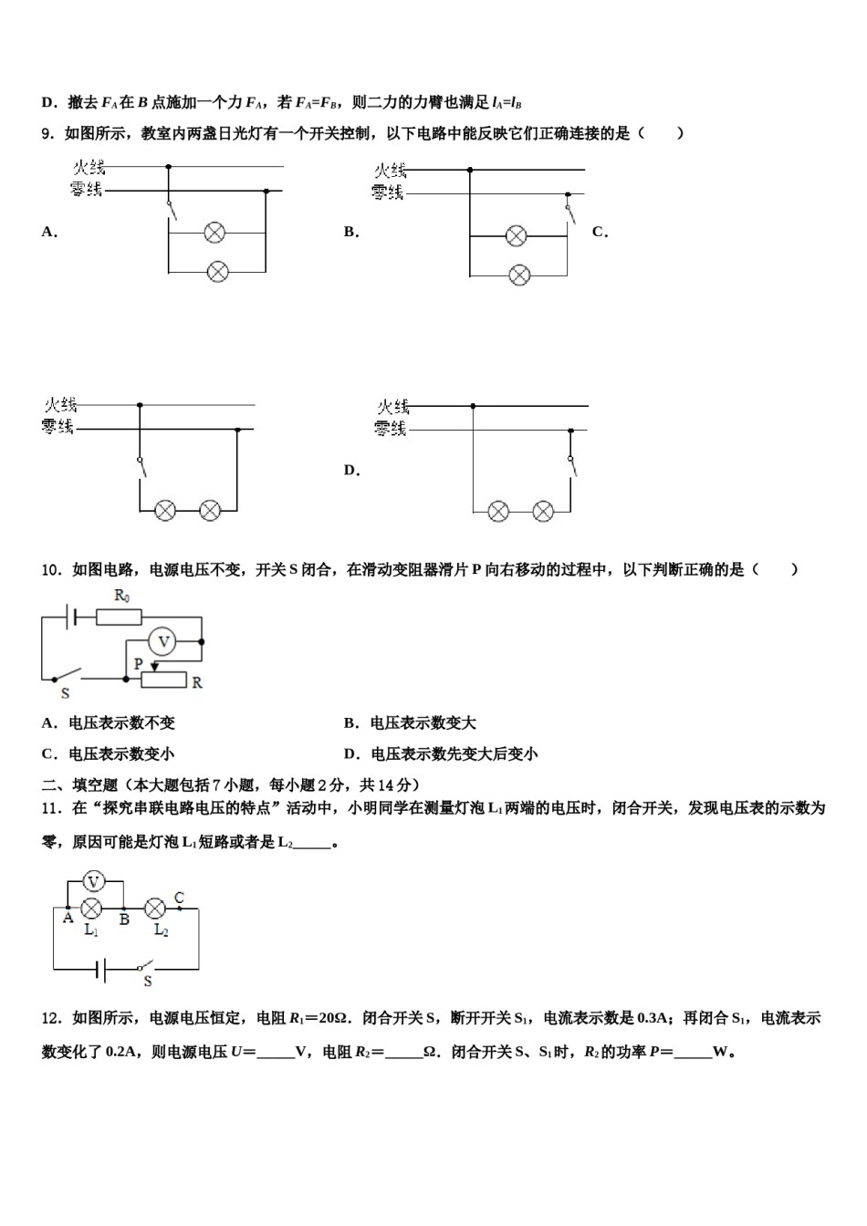 上海市2024年十校联考最后物理试题含解析.doc_第3页