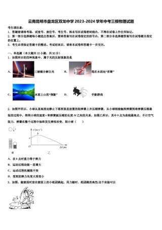 云南昆明市盘龙区双龙中学2023-2024学年中考三模物理试题含解析.doc