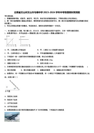 云南省文山州文山市马塘中学2023-2024学年中考物理模拟预测题含解析.doc