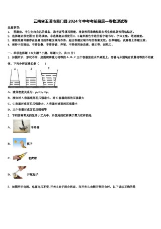 云南省玉溪市易门县2024年中考考前最后一卷物理试卷含解析.doc