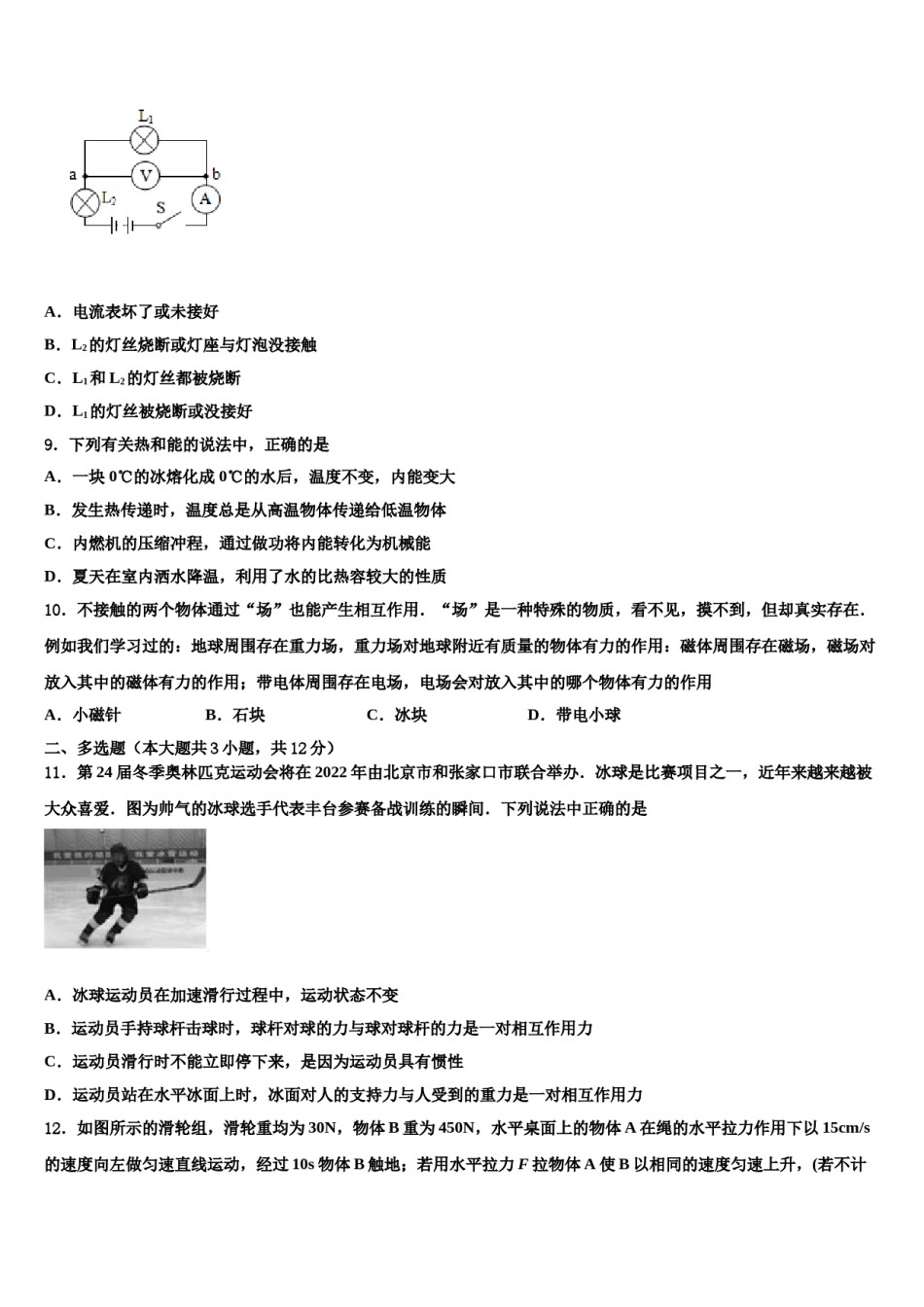 云南省西双版纳景洪市2024届十校联考最后物理试题含解析.doc_第3页