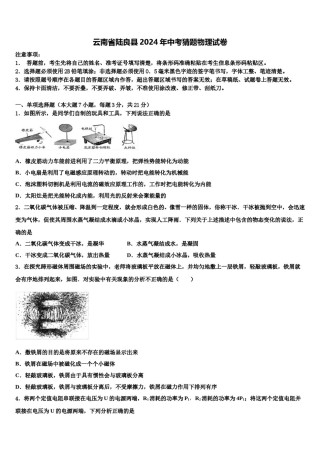 云南省陆良县2024年中考猜题物理试卷含解析.doc