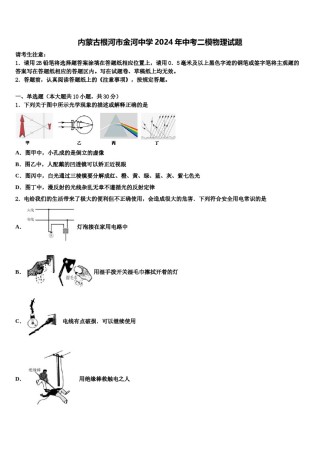 内蒙古根河市金河中学2024年中考二模物理试题含解析.doc
