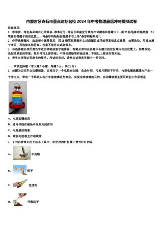 内蒙古牙克石市重点达标名校2024年中考物理最后冲刺模拟试卷含解析.doc