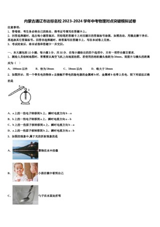 内蒙古通辽市达标名校2023-2024学年中考物理对点突破模拟试卷含解析.doc