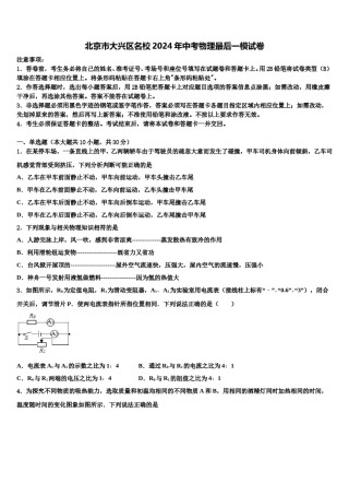 北京市大兴区名校2024年中考物理最后一模试卷含解析.doc