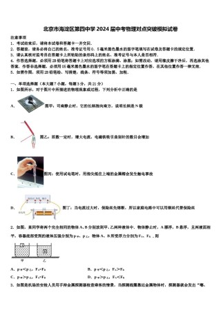 北京市海淀区第四中学2024届中考物理对点突破模拟试卷含解析.doc