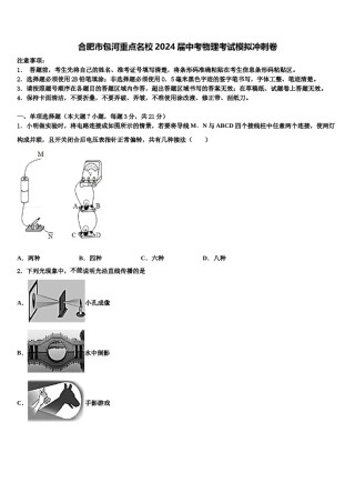 合肥市包河重点名校2024届中考物理考试模拟冲刺卷含解析.doc