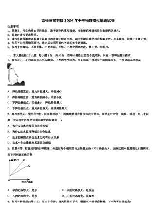 吉林省前郭县2024年中考物理模拟精编试卷含解析.doc