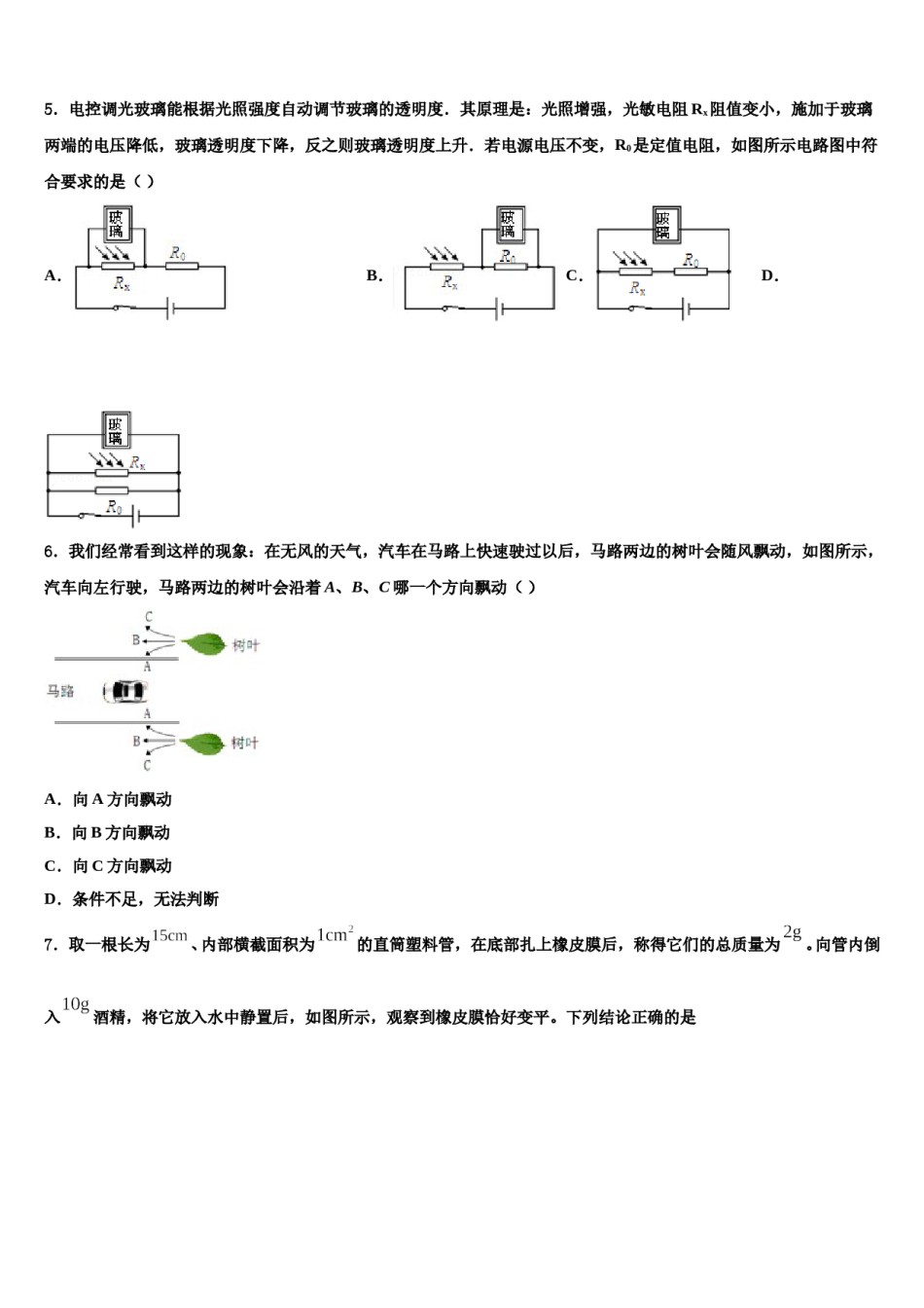 吉林省长春市东北师大附中明珠学校2024年中考物理最后冲刺模拟试卷含解析.doc_第2页