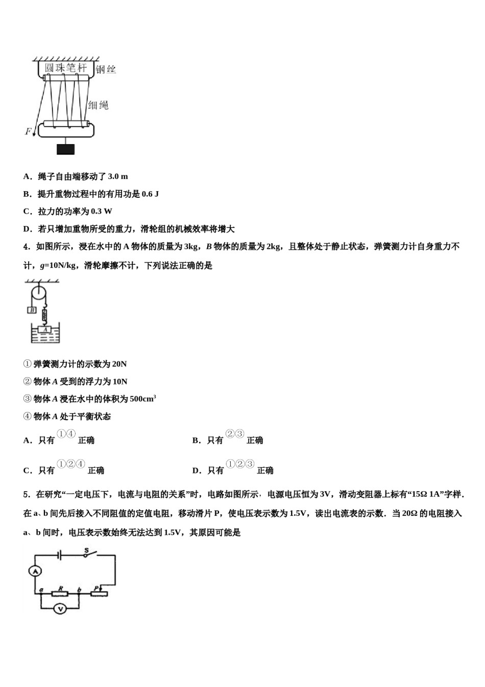 吉林省长春市朝阳区东北师大附中2023-2024学年中考考前最后一卷物理试卷含解析.doc_第2页