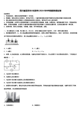四川省宜宾市六校联考2024年中考猜题物理试卷含解析.doc