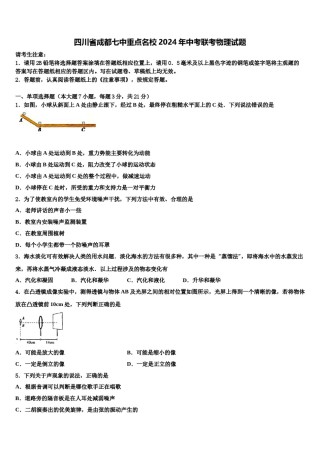 四川省成都七中重点名校2024年中考联考物理试题含解析.doc