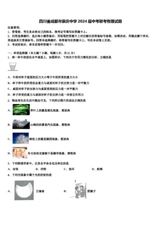 四川省成都市崇庆中学2024届中考联考物理试题含解析.doc