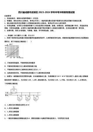 四川省成都市武侯区2023-2024学年中考冲刺卷物理试题含解析.doc