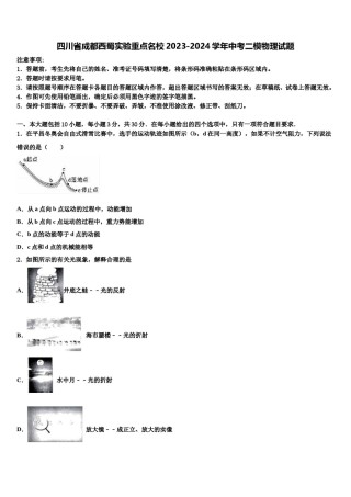 四川省成都西蜀实验重点名校2023-2024学年中考二模物理试题含解析.doc