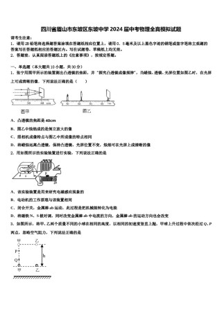 四川省眉山市东坡区东坡中学2024届中考物理全真模拟试题含解析.doc