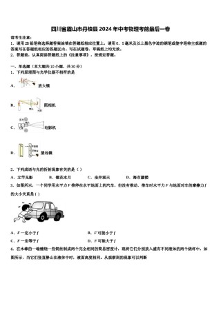 四川省眉山市丹棱县2024年中考物理考前最后一卷含解析.doc