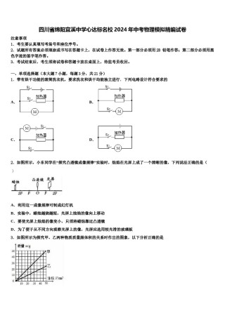 四川省绵阳宜溪中学心达标名校2024年中考物理模拟精编试卷含解析.doc