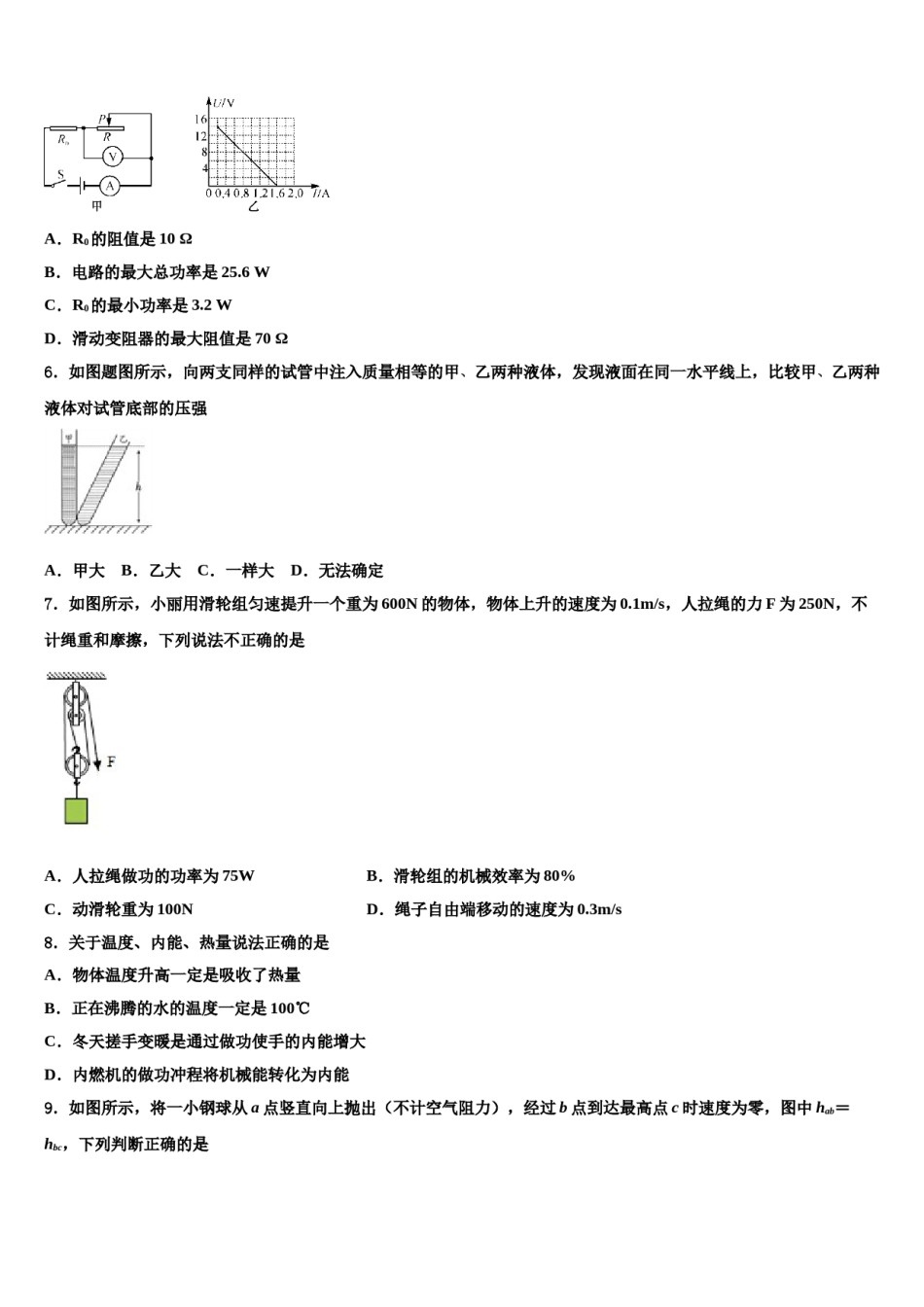 四川省绵阳涪城区重点达标名校2024届中考猜题物理试卷含解析.doc_第2页