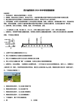 四川省西昌市2024年中考物理猜题卷含解析.doc