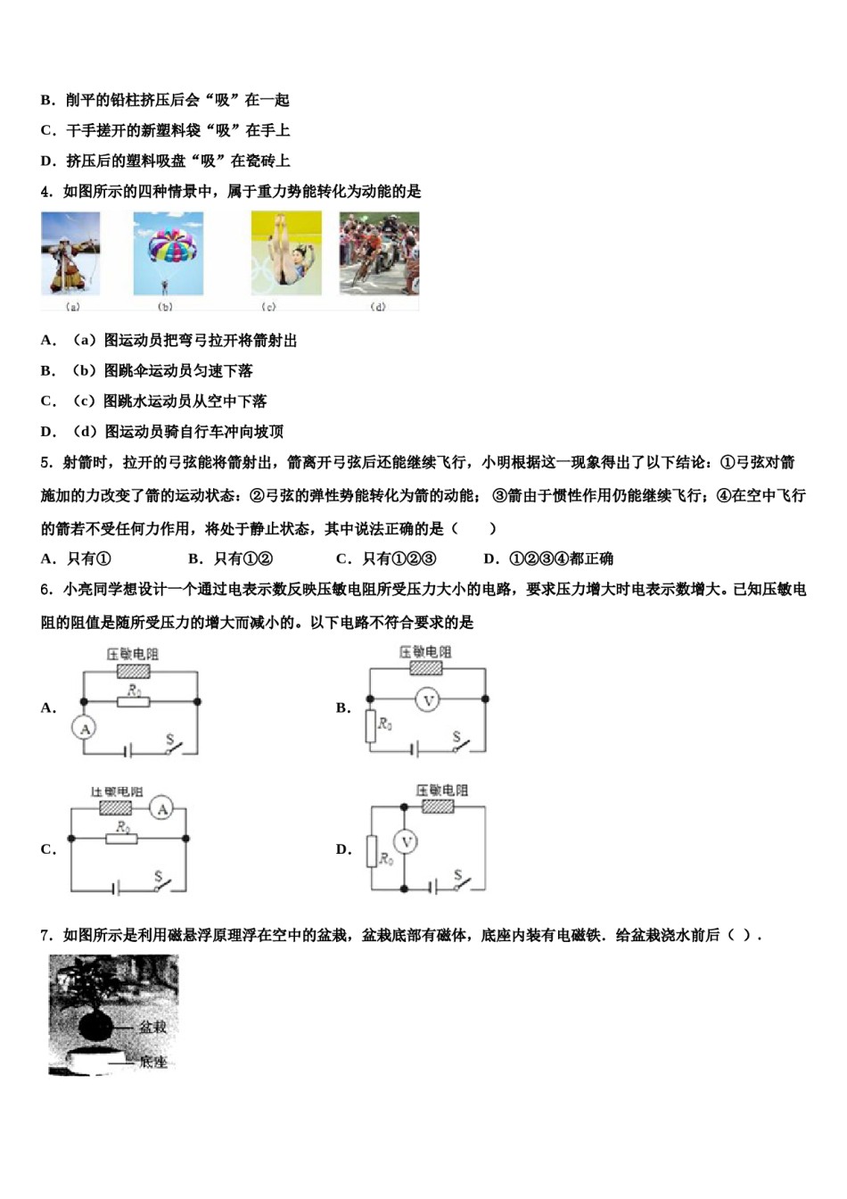 四川省资阳市资阳市雁江区2023-2024学年中考试题猜想物理试卷含解析.doc_第2页
