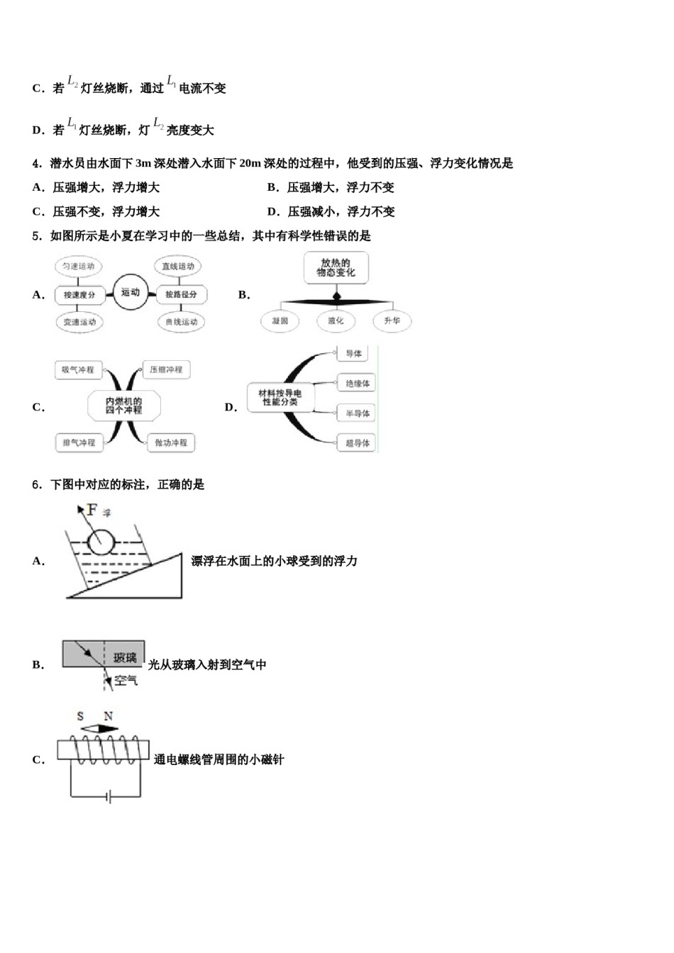 四川省达州市通川区市级名校2023-2024学年初中物理毕业考试模拟冲刺卷含解析.doc_第2页