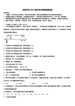城郊中学2024届中考冲刺卷物理试题含解析.doc