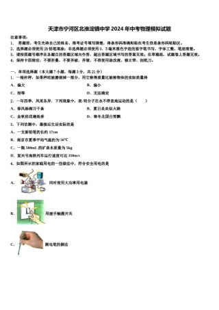 天津市宁河区北淮淀镇中学2024年中考物理模拟试题含解析.doc