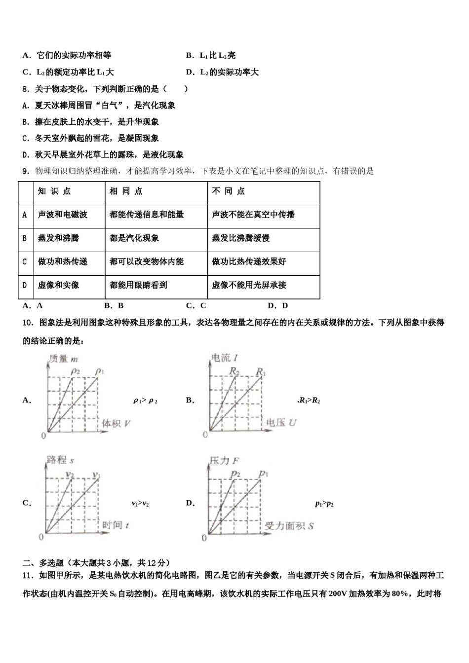 宁夏宽口井中学石油希望校2024届中考押题物理预测卷含解析.doc_第3页