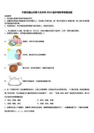 宁夏石嘴山市第十五中学2024届中考联考物理试题含解析.doc