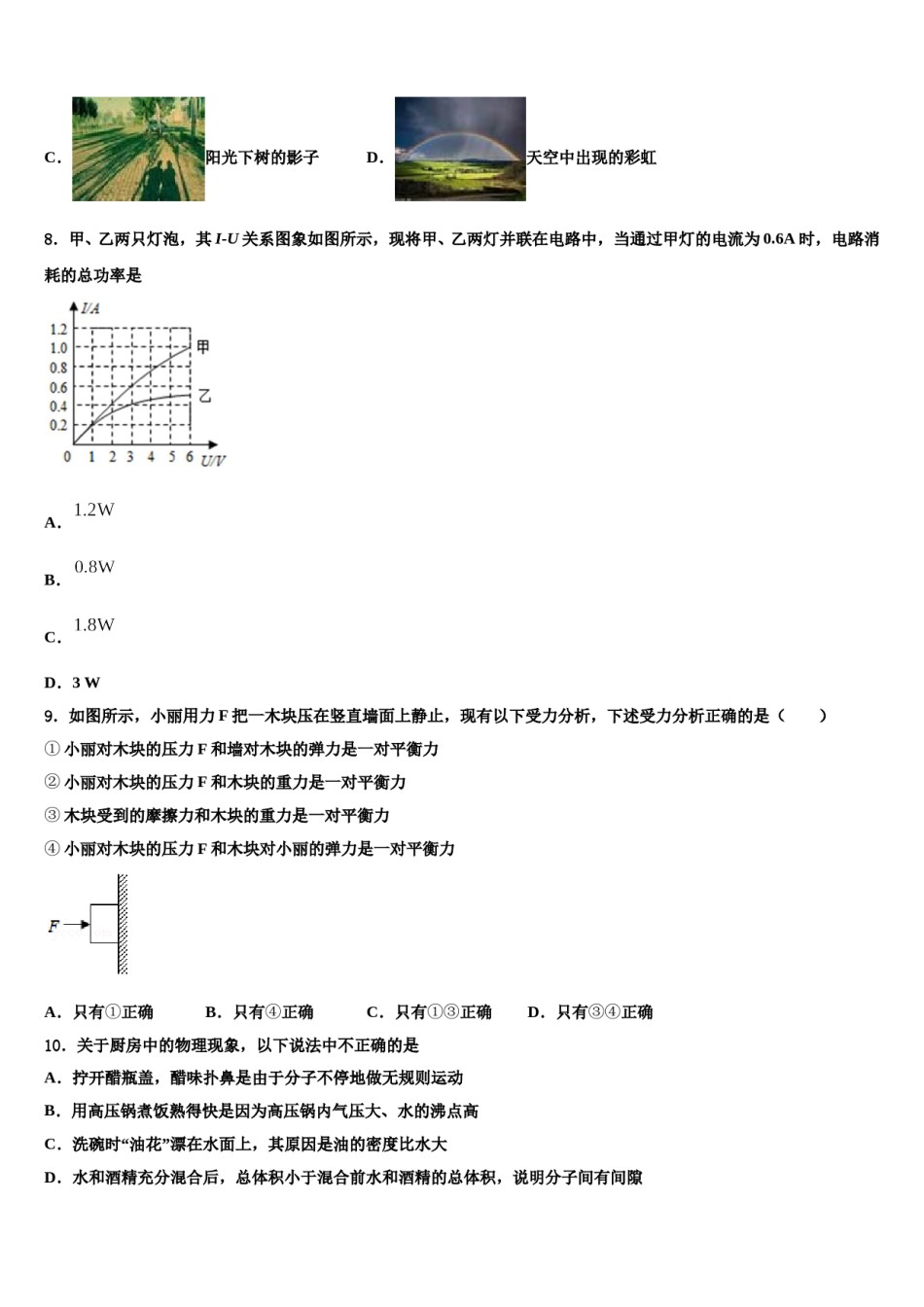 安庆九一六校2023-2024学年中考物理最后冲刺模拟试卷含解析.doc_第3页