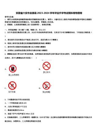 安徽省六安市金寨县2023-2024学年毕业升学考试模拟卷物理卷含解析.doc