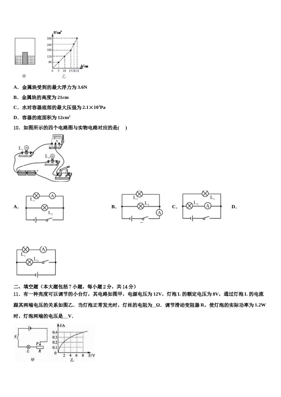 安徽省合肥二中学内地西藏班（校）2024年中考物理押题卷含解析.doc_第3页