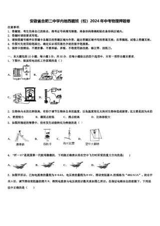 安徽省合肥二中学内地西藏班（校）2024年中考物理押题卷含解析.doc