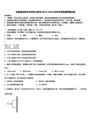 安徽省合肥市中学科大附中2023-2024学年中考物理押题试卷含解析.doc