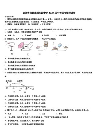 安徽省合肥市肥东四中学2024届中考联考物理试卷含解析.doc