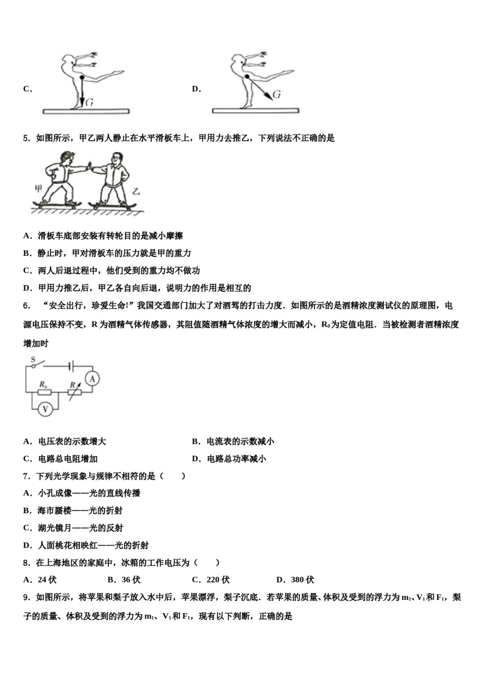 安徽省宣城市中学2024届中考物理仿真试卷含解析.doc_第2页
