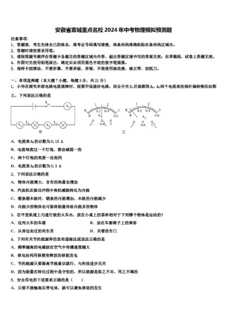 安徽省宣城重点名校2024年中考物理模拟预测题含解析.doc