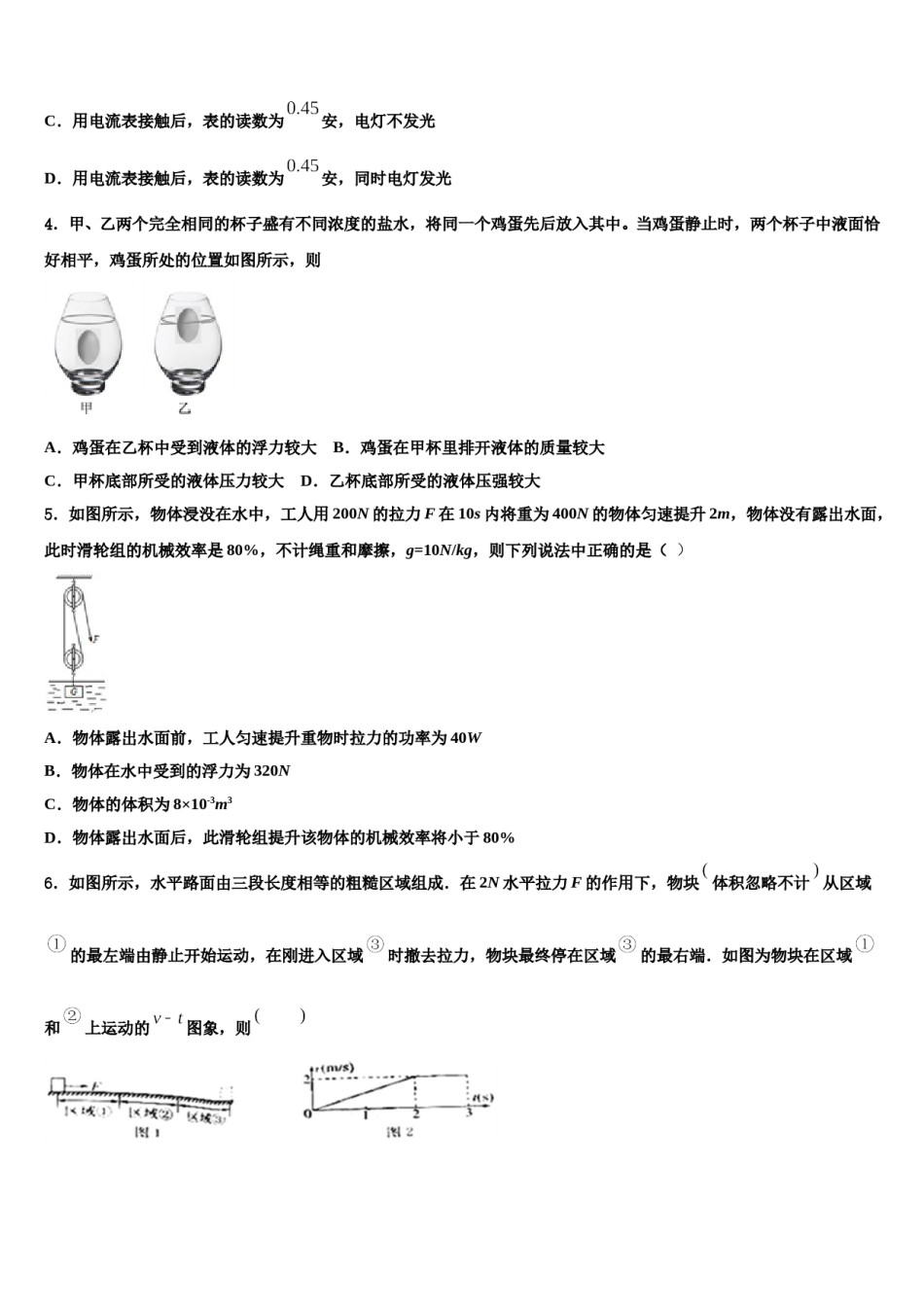 安徽省枞阳县达标名校2024年中考物理考试模拟冲刺卷含解析.doc_第2页