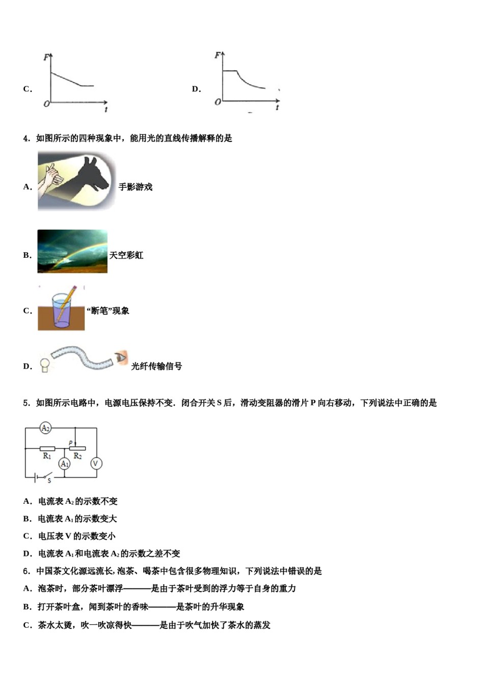 安徽省桐城实验中学重点达标名校2024年毕业升学考试模拟卷物理卷含解析.doc_第2页