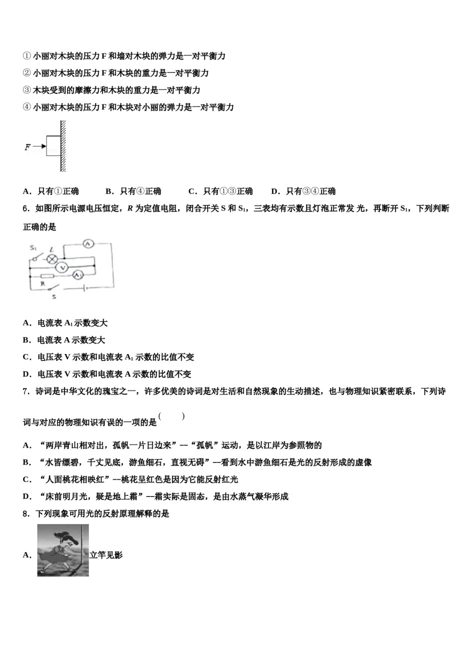 安徽省涡阳县2024年中考物理模试卷含解析.doc_第2页