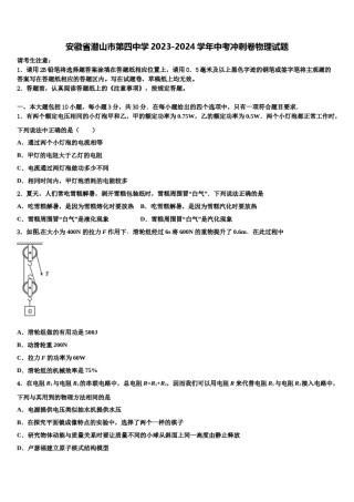 安徽省潜山市第四中学2023-2024学年中考冲刺卷物理试题含解析.doc