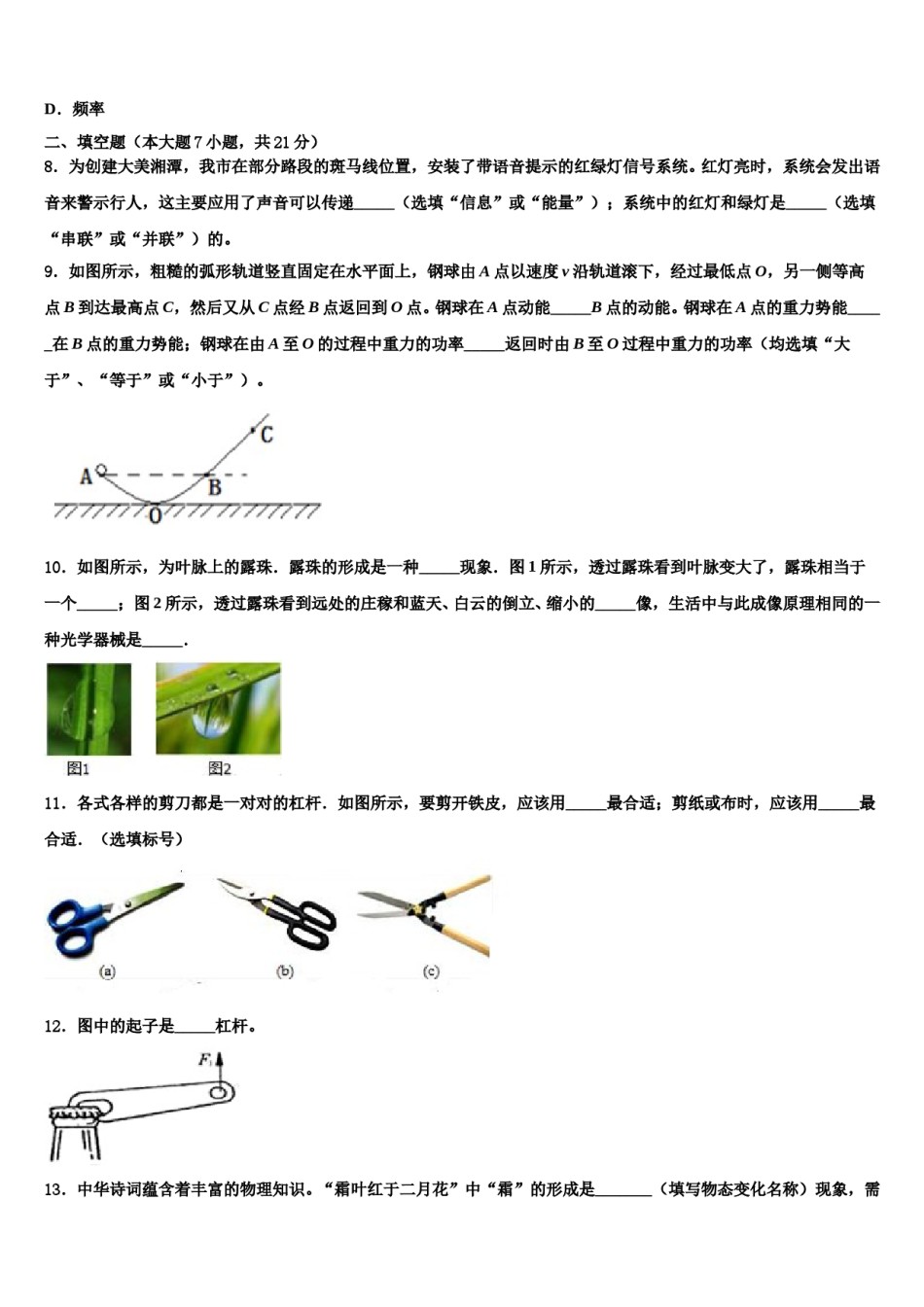 安徽省蚌埠市淮上区重点达标名校2023-2024学年中考物理全真模拟试题含解析.doc_第3页