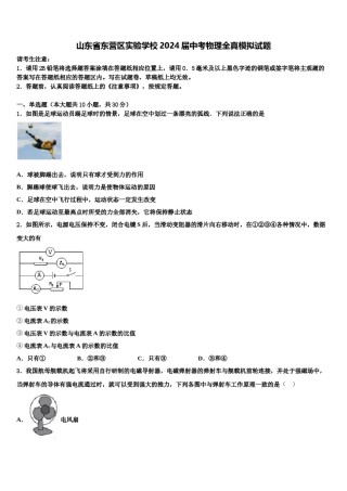 山东省东营区实验学校2024届中考物理全真模拟试题含解析.doc