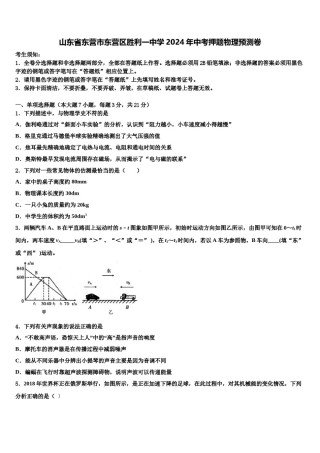 山东省东营市东营区胜利一中学2024年中考押题物理预测卷含解析.doc