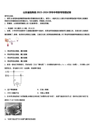 山东省临朐县2023-2024学年中考联考物理试卷含解析.doc