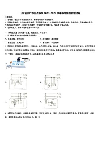 山东省临沂市重点中学2023-2024学年中考猜题物理试卷含解析.doc